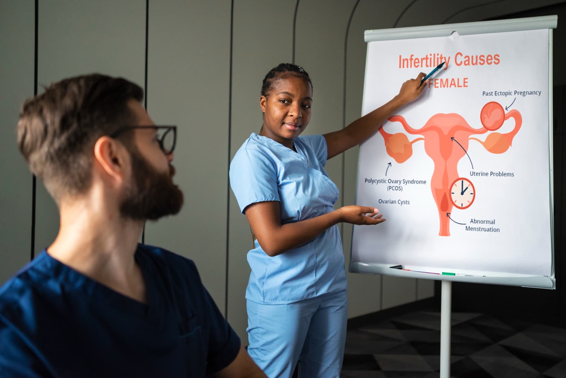 Registered nurse instructor supporting caregiver training